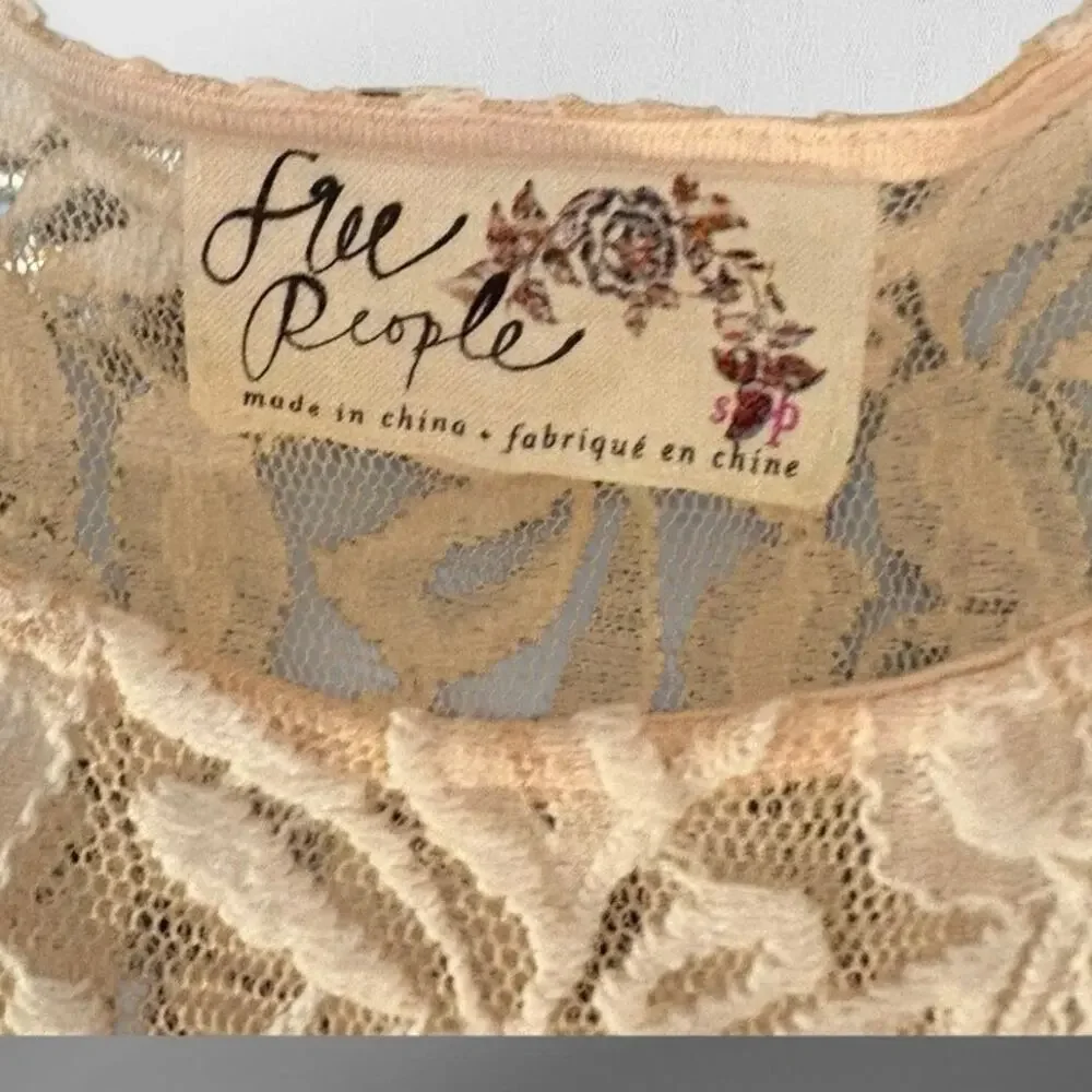 Free People Miles of Lace Tank Dress  Lined SP Romantic Fairy Whimsy Festival - Picture 6 of 9